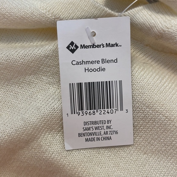 NWT Members Mark Luxury Premier Collection Cashmere Blend Hoodie - Picture 6 of 8